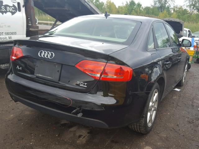 WAULF78K19A133655 - 2009 AUDI A4 2.0T QU BLACK photo 4