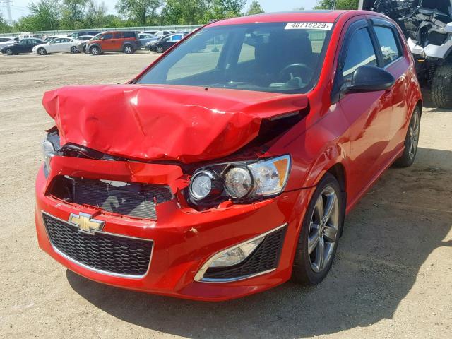 1G1JG6SB9E4124083 - 2014 CHEVROLET SONIC RS RED photo 2