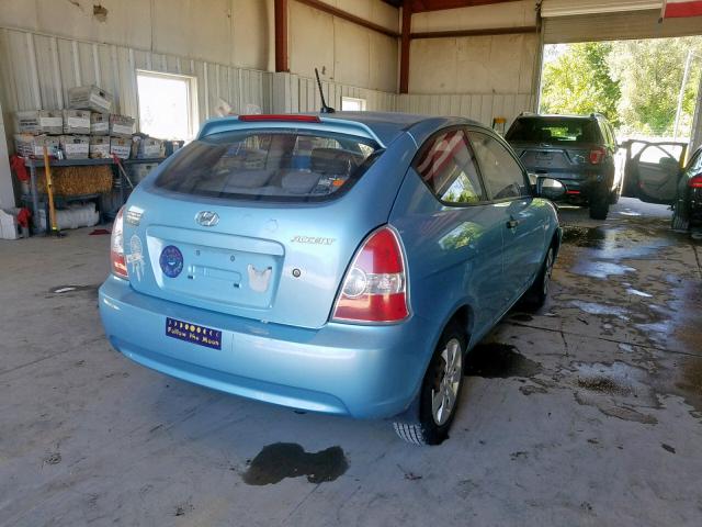 KMHCM36C49U139053 - 2009 HYUNDAI ACCENT GS BLUE photo 4