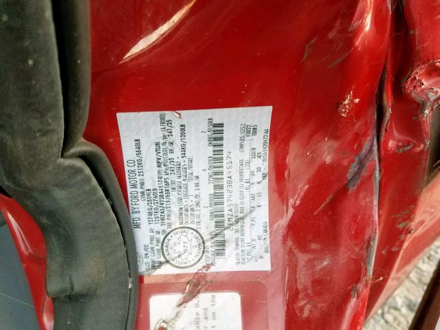 2FMZA57423BA45174 - 2003 FORD WINDSTAR S RED photo 10