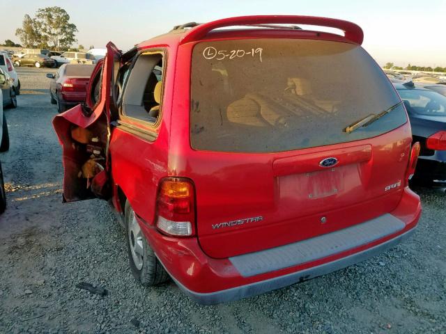 2FMZA57423BA45174 - 2003 FORD WINDSTAR S RED photo 3