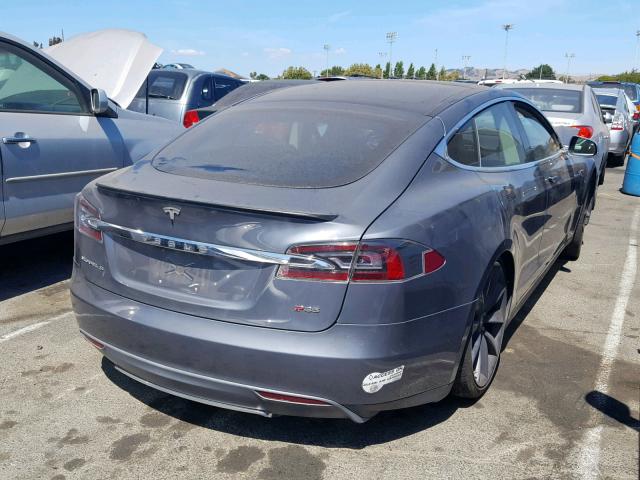 5YJSA1CP4DFP08201 - 2013 TESLA MODEL S BLUE photo 4