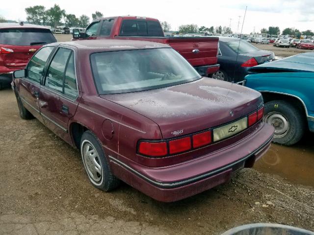 2G1WL54T1P9144359 - 1993 CHEVROLET LUMINA MAROON photo 3