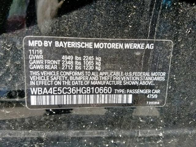 WBA4E5C36HG810660 - 2017 BMW 440XI GRAN BLACK photo 10