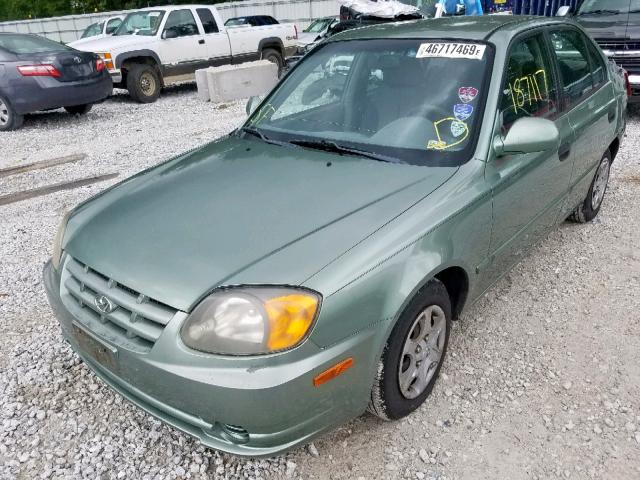 KMHCG45CX3U442019 - 2003 HYUNDAI ACCENT GL GREEN photo 2