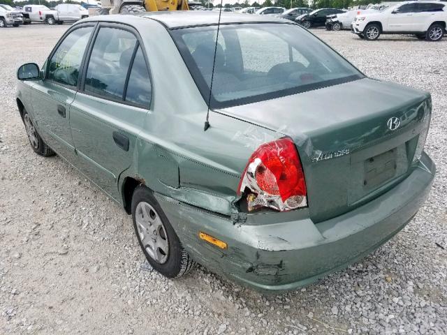 KMHCG45CX3U442019 - 2003 HYUNDAI ACCENT GL GREEN photo 3