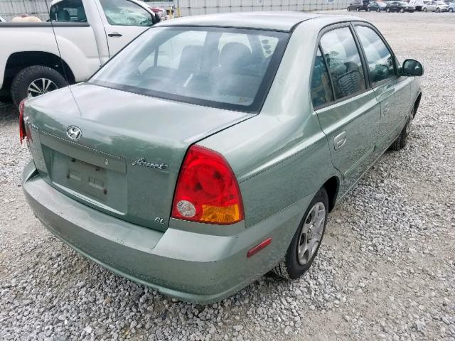 KMHCG45CX3U442019 - 2003 HYUNDAI ACCENT GL GREEN photo 4