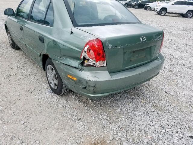 KMHCG45CX3U442019 - 2003 HYUNDAI ACCENT GL GREEN photo 9