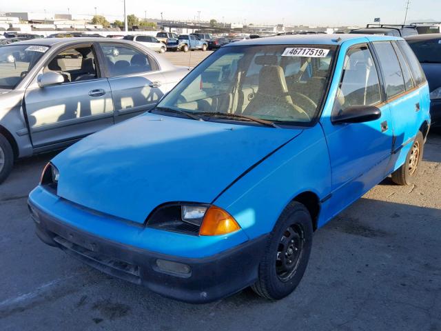 2C1MR646XN6809896 - 1992 GEO METRO BASE BLUE photo 2