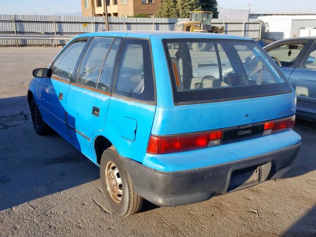 2C1MR646XN6809896 - 1992 GEO METRO BASE BLUE photo 3