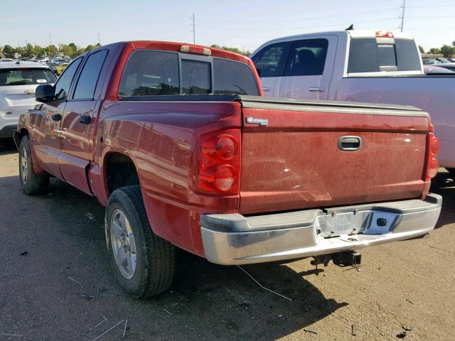 1D7HW48N56S704576 - 2006 DODGE DAKOTA QUA RED photo 3