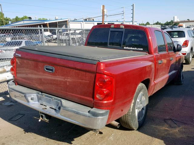 1D7HW48N56S704576 - 2006 DODGE DAKOTA QUA RED photo 4