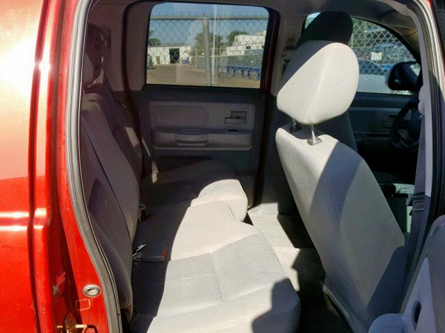 1D7HW48N56S704576 - 2006 DODGE DAKOTA QUA RED photo 6