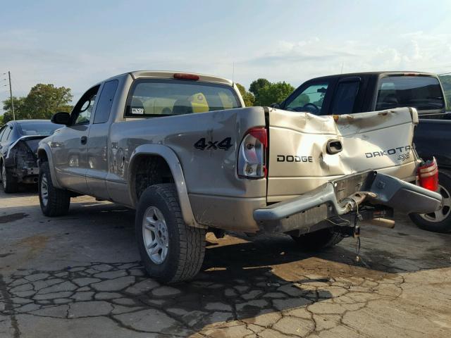 1D7HG12K64S571284 - 2004 DODGE DAKOTA SXT GOLD photo 3