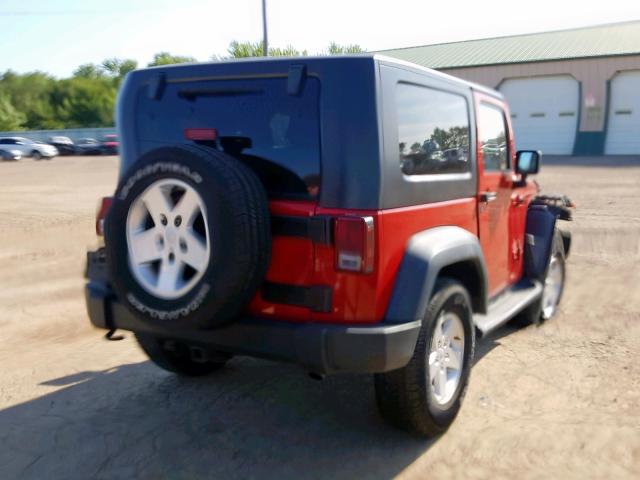 1J4AA2D13AL230612 - 2010 JEEP WRANGLER S RED photo 4