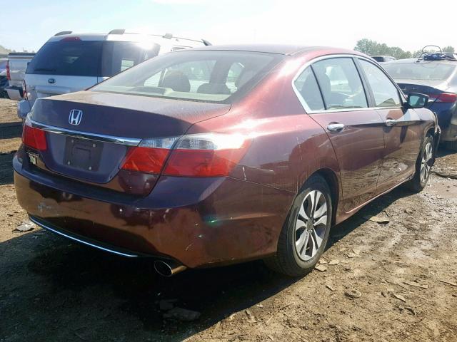 1HGCR2F33DA107321 - 2013 HONDA ACCORD LX MAROON photo 4