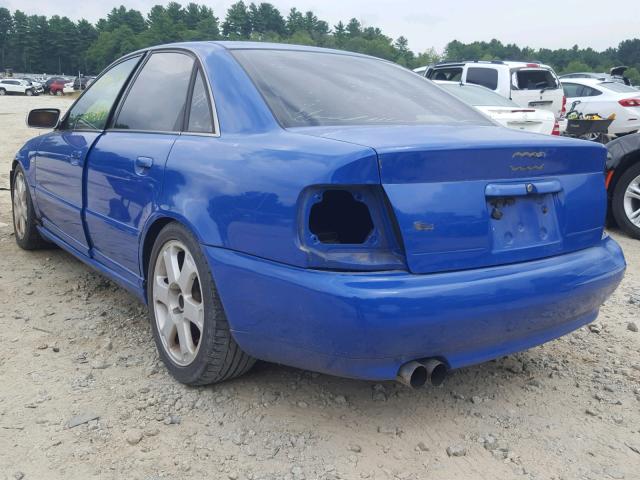 WAURD68D51A030089 - 2001 AUDI S4 2.7 QUA BLUE photo 3