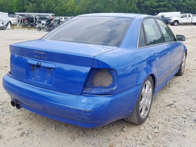 WAURD68D51A030089 - 2001 AUDI S4 2.7 QUA BLUE photo 4