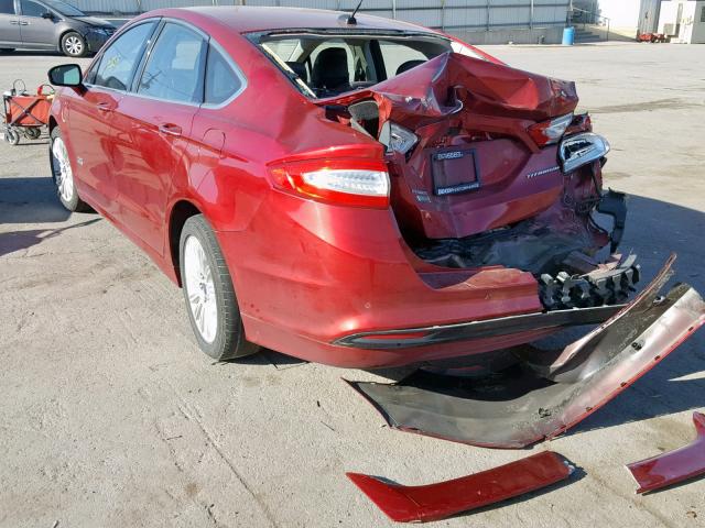 3FA6P0SU8DR310026 - 2013 FORD FUSION TIT RED photo 3