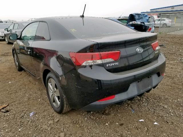 KNAFU6A24B5344967 - 2011 KIA FORTE EX BLACK photo 3