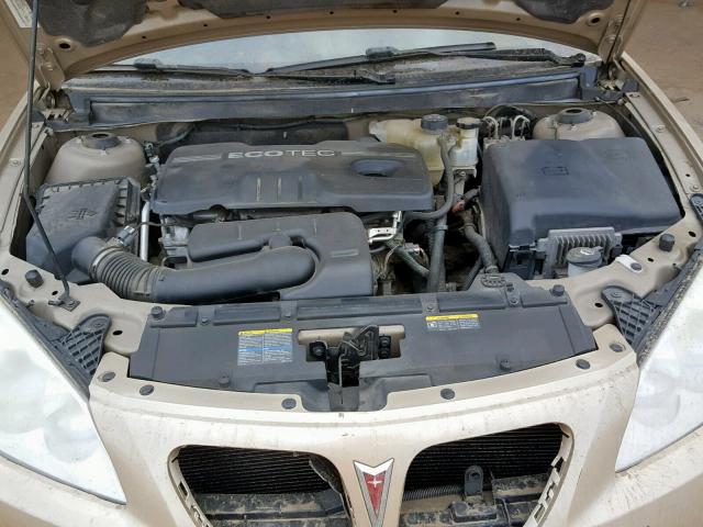 1G2ZF57B884100379 - 2008 PONTIAC G6 VALUE L GOLD photo 7