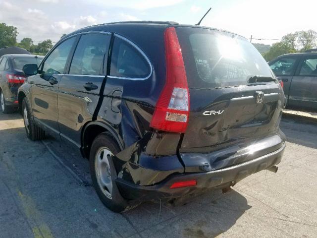 5J6RE38398L005646 - 2008 HONDA CR-V LX BLACK photo 3