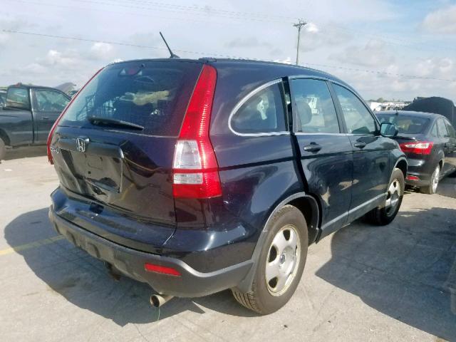 5J6RE38398L005646 - 2008 HONDA CR-V LX BLACK photo 4