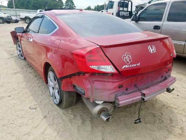 1HGCS2B81CA000336 - 2012 HONDA ACCORD EXL RED photo 3