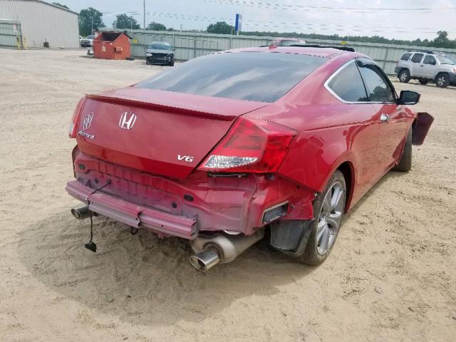 1HGCS2B81CA000336 - 2012 HONDA ACCORD EXL RED photo 4