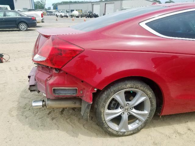 1HGCS2B81CA000336 - 2012 HONDA ACCORD EXL RED photo 9