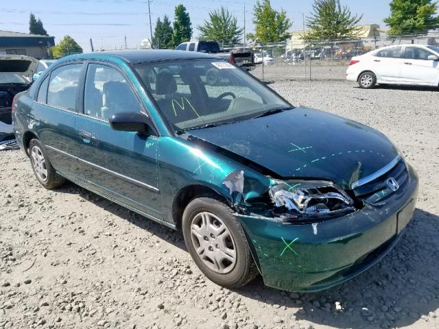 JHMES16211S010751 - 2001 HONDA CIVIC DX GREEN photo 1