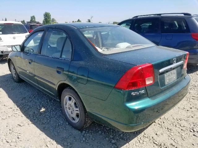 JHMES16211S010751 - 2001 HONDA CIVIC DX GREEN photo 3