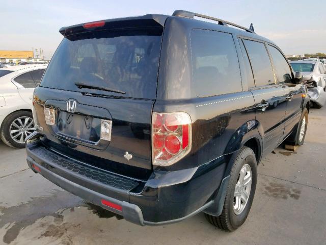 5FNYF28278B019581 - 2008 HONDA PILOT VP BLACK photo 4