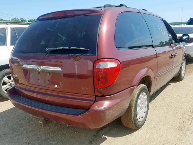 2C4GP44GX1R172374 - 2001 CHRYSLER TOWN & COU MAROON photo 4