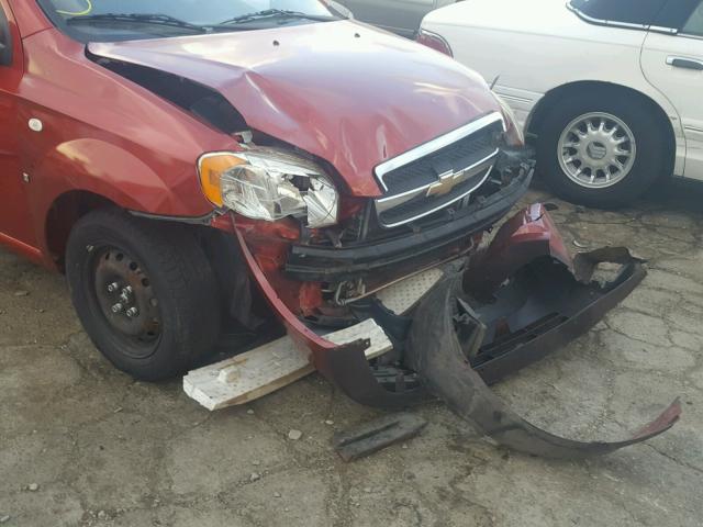 KL1TD56EX9B385982 - 2009 CHEVROLET AVEO LS BURGUNDY photo 9