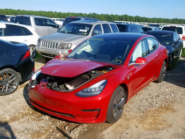 5YJ3E1EA6JF005406 - 2018 TESLA MODEL 3 RED photo 2