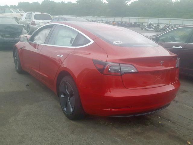 5YJ3E1EA6JF005406 - 2018 TESLA MODEL 3 RED photo 3