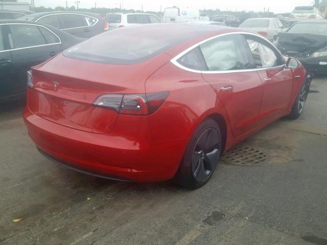 5YJ3E1EA6JF005406 - 2018 TESLA MODEL 3 RED photo 4