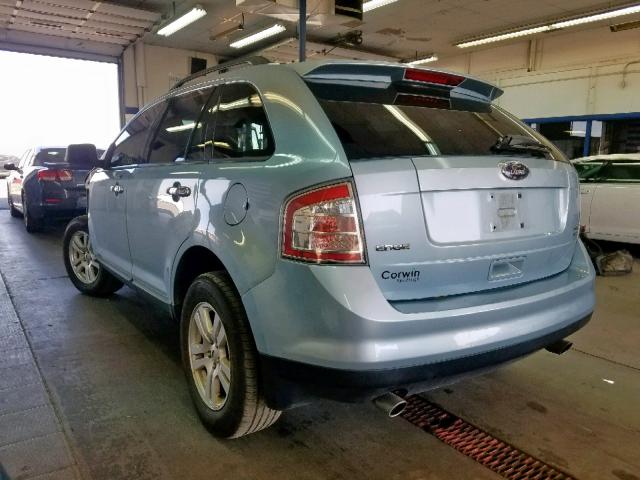 2FMDK48C28BA53547 - 2008 FORD EDGE SEL BLUE photo 3