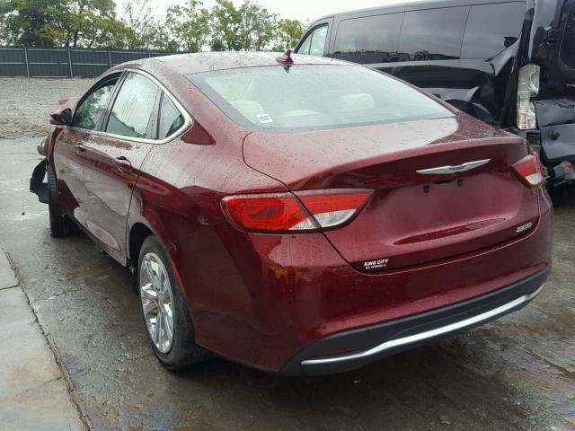 1C3CCCAB4FN678613 - 2015 CHRYSLER 200 LIMITE BURGUNDY photo 3