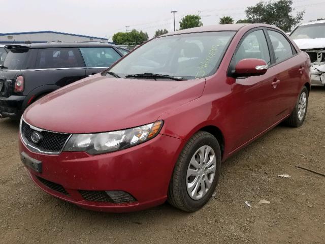 KNAFU4A27A5237415 - 2010 KIA FORTE EX BURGUNDY photo 2