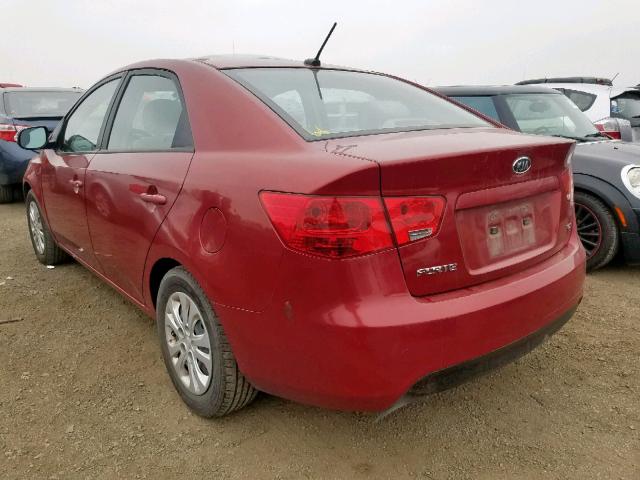 KNAFU4A27A5237415 - 2010 KIA FORTE EX BURGUNDY photo 3