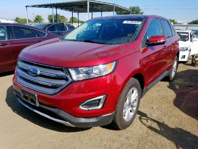 2FMPK3J97JBC47695 - 2018 FORD EDGE SEL RED photo 2