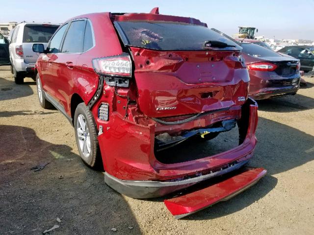 2FMPK3J97JBC47695 - 2018 FORD EDGE SEL RED photo 3