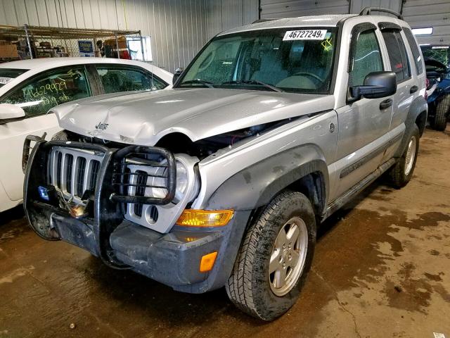 1J4GL48K86W269012 - 2006 JEEP LIBERTY SP SILVER photo 2