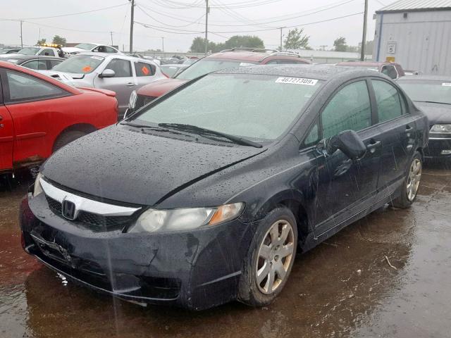 19XFA1F59BE000086 - 2011 HONDA CIVIC LX BLACK photo 2