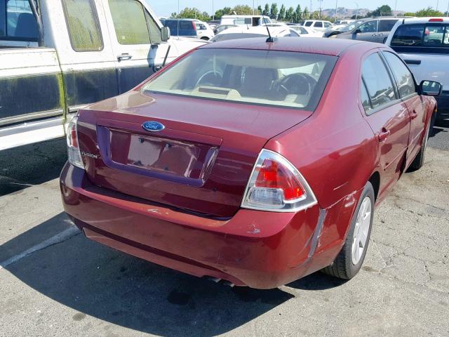 3FAHP06Z27R157887 - 2007 FORD FUSION S RED photo 4