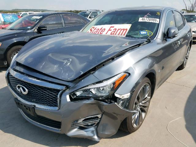 JN1BY1AP7JM180996 - 2018 INFINITI Q70 3.7 LU GRAY photo 2