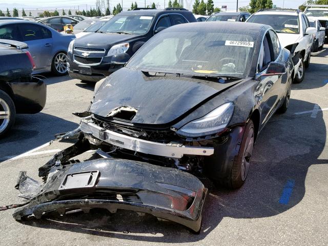 5YJ3E1EA8KF305949 - 2019 TESLA MODEL 3 BLACK photo 2