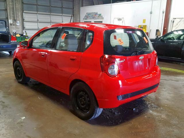 KL1TD66E39B625962 - 2009 CHEVROLET AVEO LS RED photo 3